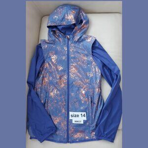 Ivivva Girl by Lululemon 🍋Take The Track Windbreaker Jacket purple gold size 14